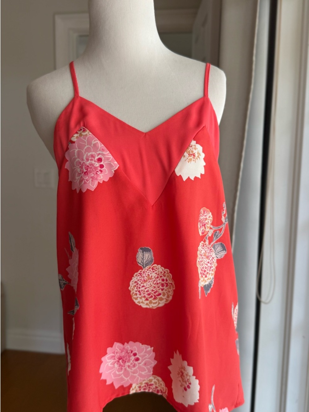 Coral  Floral Spaghetti Strap top by 19 Cooper Medium